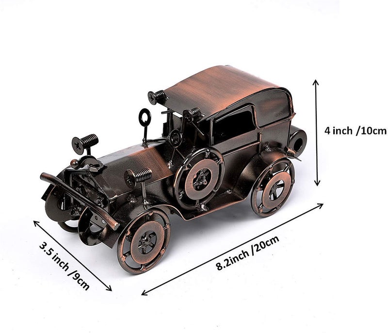 MOYODOR Metal Antique Vintage Car Model Handcrafted Collections Collectible Vehicle for Bar or Home Decor Decoration Great Birthday Gift Bronze Classic Car Model, Large - Image 2